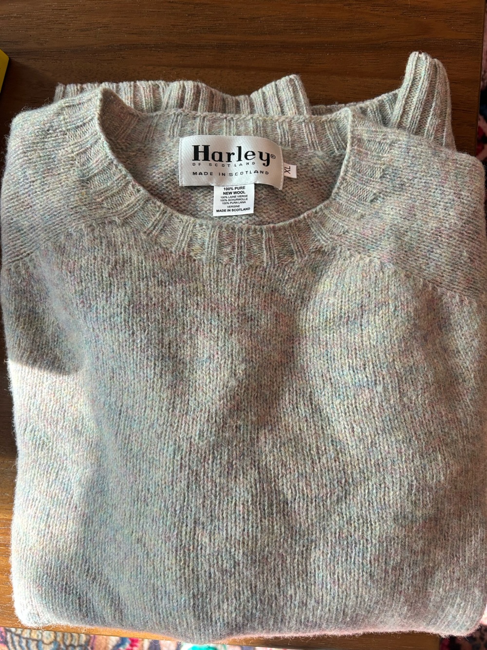 Harley of Scotland Multicolor Heathered Wool Crewneck Sweater